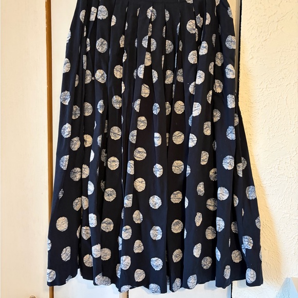 Toast Navy  Maxi Skirt with White Polka Dot Print - Picture 3 of 8